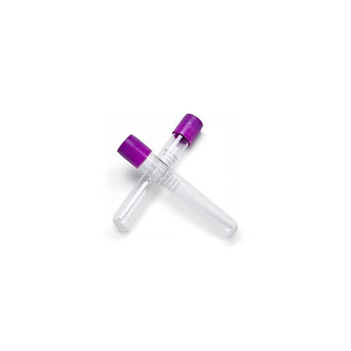 Becton Dickinson - BD 367856 - BX/100 VACUTAINER PLUS WHOLE BLOOD TUBE 3mL x 75mm PLASTIC 5.4mg K2EDTA HEMOGARD LAVENDER CLOSURE