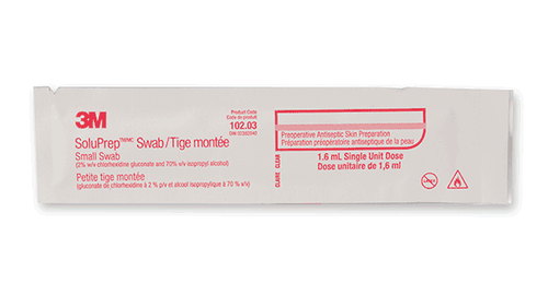 Solventum - A3M 10208 - BX/30 SOLU-I.V., MAXI SWABSTICK, CLEAR, 2% CHG, 70% ISO