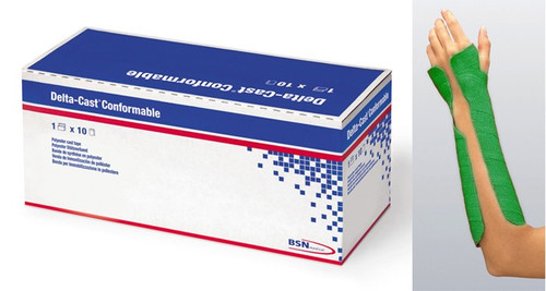 BSN - BSN 7228701 - BX/10 DELTA-CAST CONFORMABLE POLYESTER CAST TAPE 7.5CM X 3.6M, GREEN