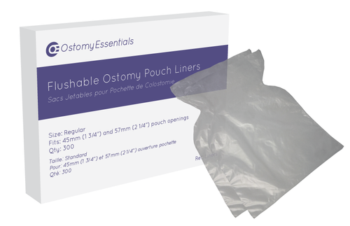 Ostomy Essentials LINERS Attiva Flushable Ostomy Pouch Liners, OPENING UP TO 57MM, SIZE 14.5CM X 20.5CM