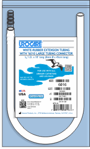 Urocare - URO 6016 - EA/1 WHITE RUBBER EXTENSION TUBING WITH CONNECTOR, SIZE 18IN LENGTH