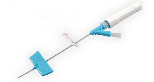 BD 383328 SAF-T-INTIMA IV CATHETER WITH WINGS 22G X 3/4", PRN ADAPTER AND TUBING, STERILE, BLUE BX/25