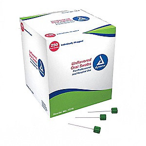 DYNAREX 1218 ORAL SWABSTICKS, UNFLAVOURED, INDIVIDUALLY WRAPPED, BX/250