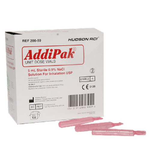 Hudson RCI Teleflex - HUD 20059 - BX/100 ADDIPAK .9% SALINE SODIUM CHLORIDE SOLUTION UNIT DOSE 5ML RED STERILE