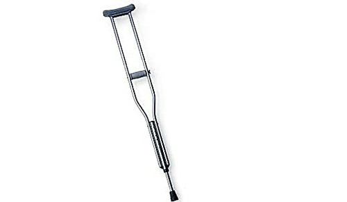Medline - MDL MDSV80536 - PAIR/1 ALUMINIUM ADJUSTABLE HEIGHT YOUTH CRUTCH, 4'6" -5'2"