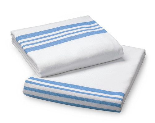Medline - MDL MDTFB4B20BL - EA/1 BLANKET SPREAD FLANNEL,BLUE STRIPPED,2LBS,55%COTTON/45%POLYESTER (HOSPITAL)