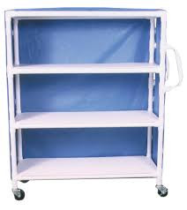 Medline - MDL PVCM3323C - EA/1 PVC THREE SHELF LINEN CART, BLUE.
