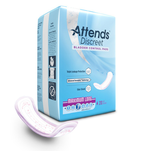 Attends - ATT ADPMAL - 43554 - Attends Discreet Maximum Long L-14.5" W-5" - 10 bags of 20
