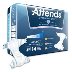 Attends - ATT DDEW30 - 43197 - Attends Extended Wear Brief, LARGE - Waist Size 44" - 58" - 4 bags of 14