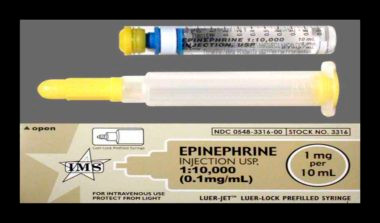 CANADIAN PHARMACEUTICAL - CPDN 951705 - EA/1 EPINEPHRINE INJECTION 10ML PRE-FILLED SYRINGE