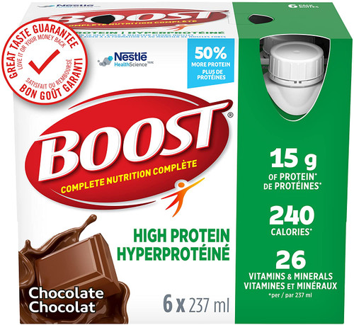 Nestle - NES 12404641 - CS/24 BOOST HIGH PROTEIN SUPPLEMENT DRINK CHOCOLATE 237ml 15g 10cal/ml ONE-STEP TWIST CAP