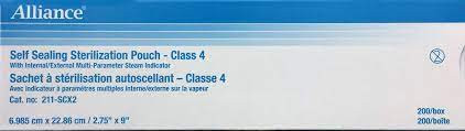 Alliance Healthcare Products - AHP SCX2 - PK/200 STERILIZATION POUCH 2 3/4" x 9" CLASS 4 SELF-SEALING MULTI-PARAMETER INDICATOR