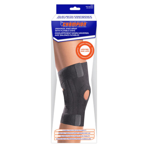 Airway - AIR 0223 - EA/1 CHAMPION UNIVERSAL KNEE WRAP W/ FLEXIBLE STAYS ONE SIZE 13" - 17 1/2"