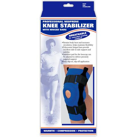 Airway - AIR 0310RB-XL - EA/1 CHAMPION NEOPRENE MAXIMUM KNEE STABILIZER W/ HINGED BARS XL (16 - 17 1/2") BLUE REVERSIBLE