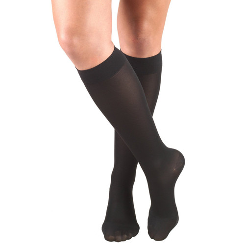Airway - AIR 0373BL-M - PR/1 TRUFORM OPAQUE 15-20MMHG LADIES KNEE-HIGH CLOSED-TOE, MEDIUM BLACK