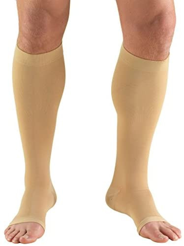 Airway - AIR 0875BG-M - PR/1 TRUFORM MEN'S MEDICAL WEAR 15-20MMHG KNEE-HIGH OPEN-TOE BEIGE COMPRESSION STOCKING MEDIUM LATE