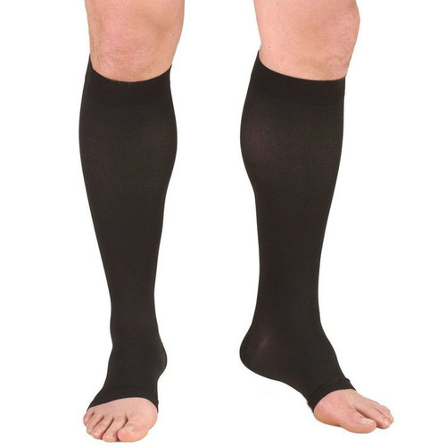 Airway - AIR 0875BL-M - PR/1 TRUFORM 15-20MMHG COMPRESSION SOCKS, BELOW KNEE, OPEN-TOE, BLACK, MEDIUM