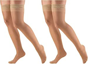 Airway - AIR 1764BG-S - PR TRUFORM LADIES SHEER LITES 8-15MMHG THIGH-HIGH CLOSE-TOE STOCKING SM (18 1/2") BEIGE SILICONE TOP