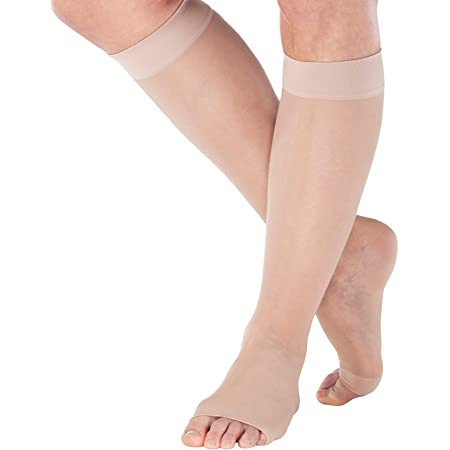 Airway - AIR 1772BG-L - PR/1 TRUFORM LADIES' SHEER LITES 15-20MMHG KNEE-HIGH OPEN-TOE STOCKINGS LG (12 1/2 - 18") BEIGE