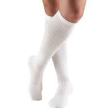 Airway - AIR 1934WH-S - PR/1 MEN'S CASUAL KNEE COMPRESSION SOCKS 20-30 MMHG WHITE SMALL
