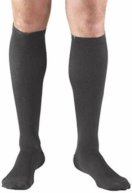 Airway - AIR 1954BL-L - PR/1 MEN'S KNEE HIGH COMPRESSION STOCKINGS, 30-40 MMHG, SILICONE STAY-UP TOP, BLACK, LARGE