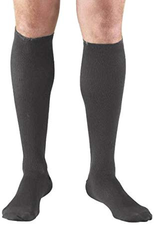 Airway - AIR 1954BL-M - PR/1 MEN'S KNEE HIGH COMPRESSION STOCKINGS, 30-40 MMHG, SILICONE STAY-UP TOP, BLACK, MEDIUM