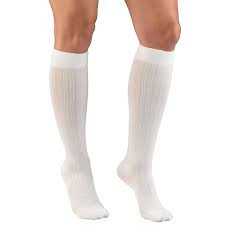 Airway - AIR 1973WH-M - PR/1 TRUFORM LADIES' 15-20MMHG RIB-PATTERN KNEE-HIGH COMPRESSION SOCKS MEDIUM (13 1/2" - 16") WHITE