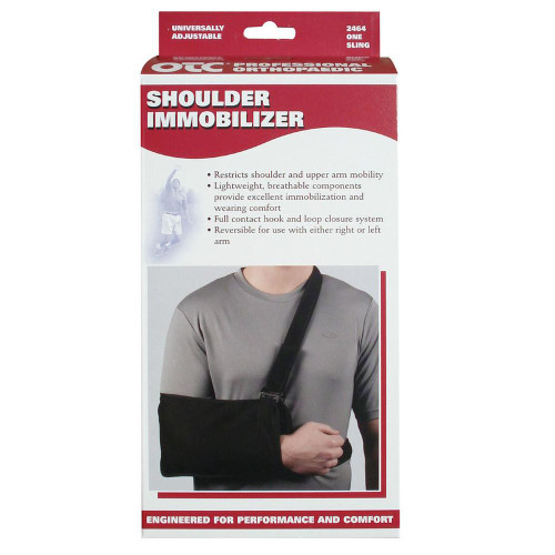 Airway - AIR 2464S - EA/1 OTC MEDIUM LIGHTWEIGHT SHOULDER IMMOBILIZER W/ REMOVABLE WEBBING S (7x13") BLACK