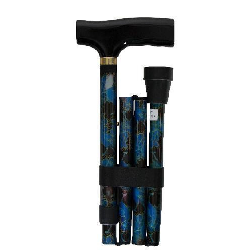 Airway - AIR 514141 - EA CANE FOLD/ADJUST (33-37") WOOD FRITZ HAND 7/8" ALUMINUM TUBE 3/4" NO-SLIP TIP BLUE PEACOCK 300LBS