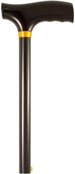Airway - AIR 5143BK - EA/1 CANE ALUMINUM BLACK W/ FRITZ HANDLE 35"L 3/4" SLIP-RESISTANT METAL-REINFORCED RUBBER TIP (300LB