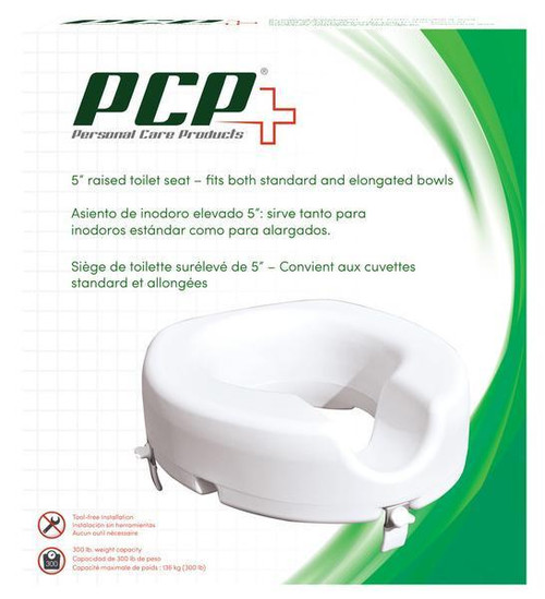 Airway - AIR 7020 - EA/1 UNIVERSAL RAISED TOILET SEAT 5" FITS ROUND & ELONGATED BOWL