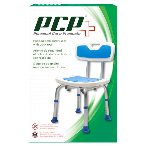 Airway - AIR 7103 - EA/1 ADJUSTABLE PADDED BATH SAFETY SEAT WITH BACKREST