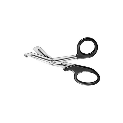 Almedic - ALM P-26 - EA/1 SCISSORS UNIVERSAL 7" BLACK HANDLE 1-SERRATED BLADE STERILE