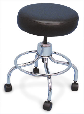 AMG - AMG 116-455 - EA/1 REVOLVING STOOL, VINYL SEAT,4 CASTER WHEELS, BLACK