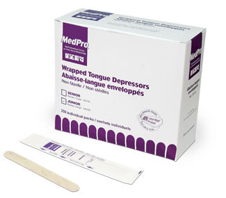 AMG - AMG 118-426 - BX/250 MEDPRO TONGUE DEPRESSOR JUNIOR NON-STERILE IND. WRAP