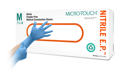 Ansell - AN GLO-6034053 - BX/100 MICRO-TOUCH NITRILE EP GLOVES BLUE LARGE 4.3MIL