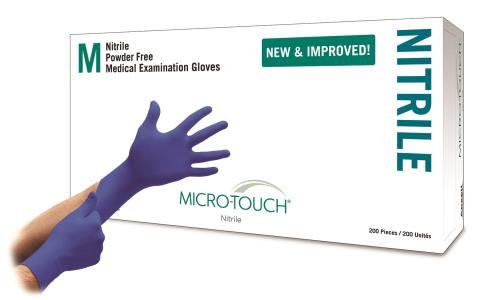 Ansell - AN GLO-6034313 - BX/300 MICRO-TOUCH MICRO-THIN NITRILE GLOVES BLUE LARGE 2.4MIL