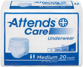 Attends - ATT APV20100 - 43543 - Attends Care Underwear, MEDIUM - Waist Size 34" - 44" - 4 bags of 25