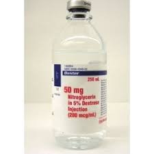 Baxter - BAX JA0694 - CS12 INJECTION SOLUTION 200mcg/ML 50mg NITROGLYCERIN IN 5% DEXTROSE 250ml GLASS CONTAINER pH 3.0-5.0