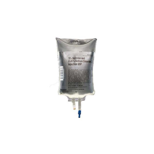 Baxter - BAX JB1074 - CS/12 5% DEXTROSE & 0.45% NACL SODIUM CHLORIDE IV INJECTION SOLUTION VIAFLEX CONTAINER 1000ml pH4