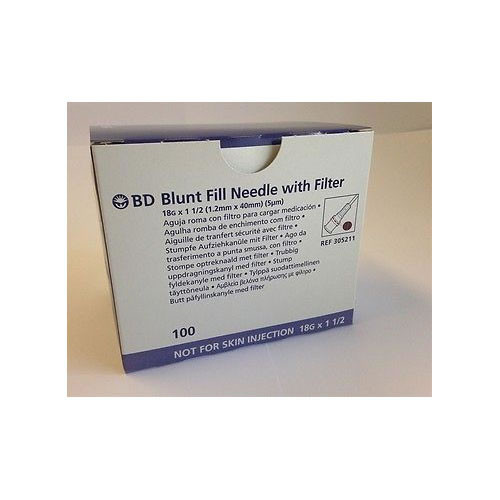 Becton Dickinson - BD 305211 - PK/100 NEEDLE ONLY 18G X 1.5IN BLUNT FILL FILTER 5-u THIN WALL