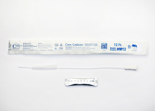 Cure Medical - CURE HM12 - BX/30 CURE INTERMITTENT MALE CATH ,16" ,STRAIGHT TIP,HYDROPHILIC 12FR