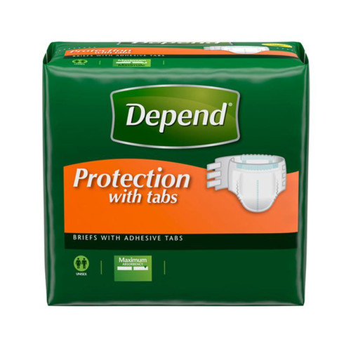 Kimberly Clark - DEP 35458 - PKG/16 DEPEND MAINLINE MAXIMUM BRIEFS LARGE UNISEX CONVENIENCE