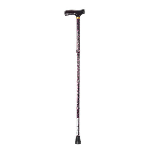 Drive Medical - DM 10304BF-1 - EA/1 Lightweight Adjustable Folding Cane with T Handle, Black Floral