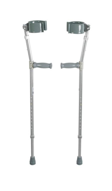 Drive Medical - DM 10403 - PR/1 STEEL FOREARM CRUTCHES ADULT (5' - 6'2") HANDLE (28-37") XL TIPS (300lbs)