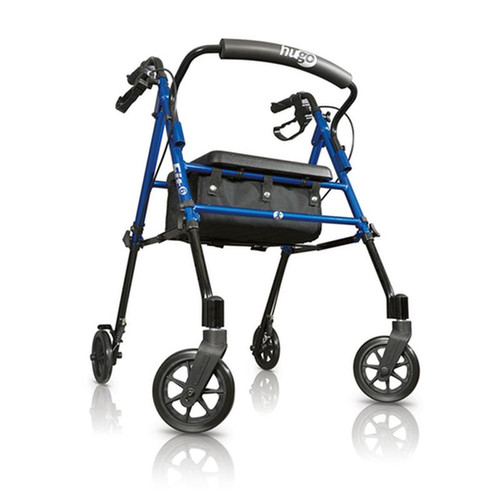 Drive Medical - DM 700-913 - EA/1 Fit Rollator Rolling Walker with Padded Seat, Backrest and Storage Bag, Pacific Blue