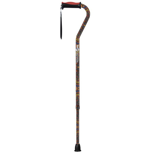 Drive Medical - DM 731-454 - EA/1 Adjustable Offset Handle Cane with Reflective Strap, Paisley