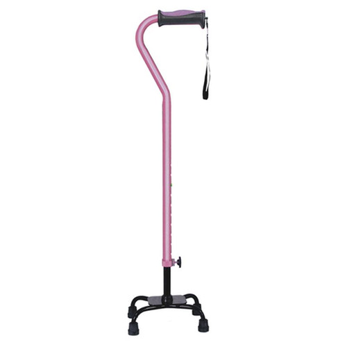 Drive Medical - DM 731-854 - EA/1 Adjustable Quad Cane for Right or Left Hand Use, Small Base, Rose