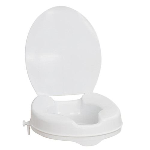 Drive Medical - DM 770-625 - EA/1 RAISED TOILET SEAT WITH LID 2" WHITE