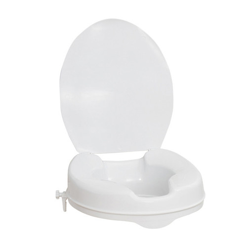 Drive Medical - DM 770-629 - EA/1 AQUASENSE 4" ELONGATED RAISED TOILET SEAT W/ LID (300LBS CAP.) PLASTIC TOOL-FREE